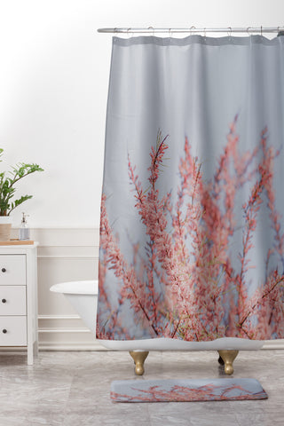 Hello Twiggs Cotton Candy Flowers Shower Curtain And Mat