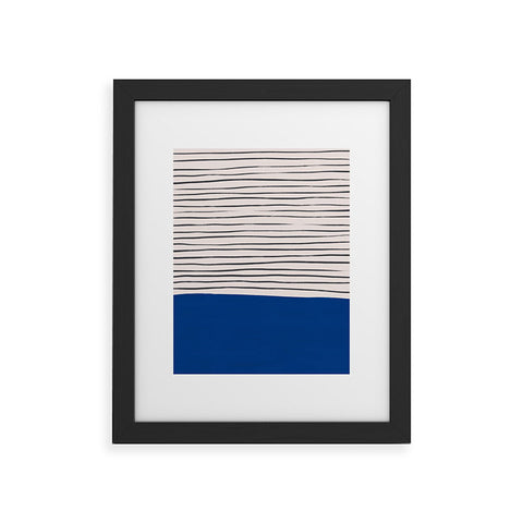 Hello Twiggs Dark Blue Abstract Framed Art Print