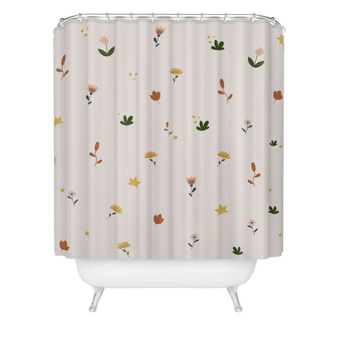 Hello Twiggs Florals and Leaves Shower Curtain