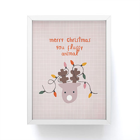 Hello Twiggs Fluffy Reindeer Framed Mini Art Print
