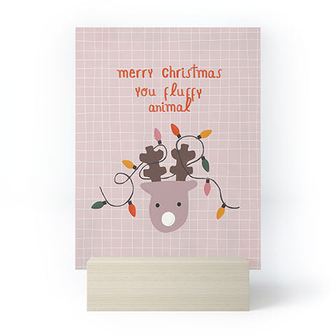 Hello Twiggs Fluffy Reindeer Mini Art Print