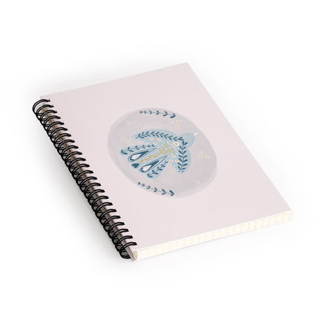 Hello Twiggs Folk Blue Bird Spiral Notebook