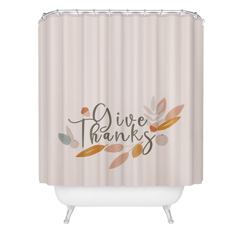 Hello Twiggs Give Thanks Celebration Shower Curtain