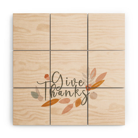 Hello Twiggs Give Thanks Celebration Wood Wall Mural