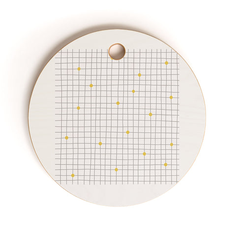 Hello Twiggs Grid and Dots Cutting Board Round