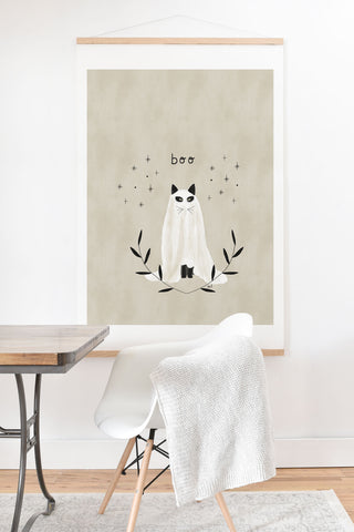 Hello Twiggs Halloween Ghost Cat Art Print And Hanger