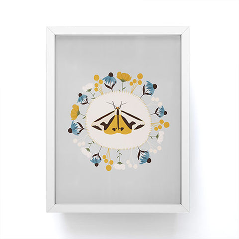 Hello Twiggs Moths and Flowers Framed Mini Art Print