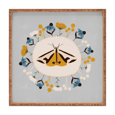 Hello Twiggs Moths and Flowers Square Tray
