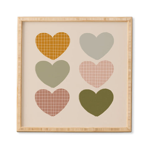 Hello Twiggs Muted Hearts Framed Wall Art