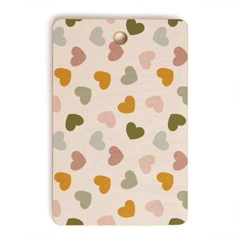 Hello Twiggs Muted Hearts Cutting Board Rectangle