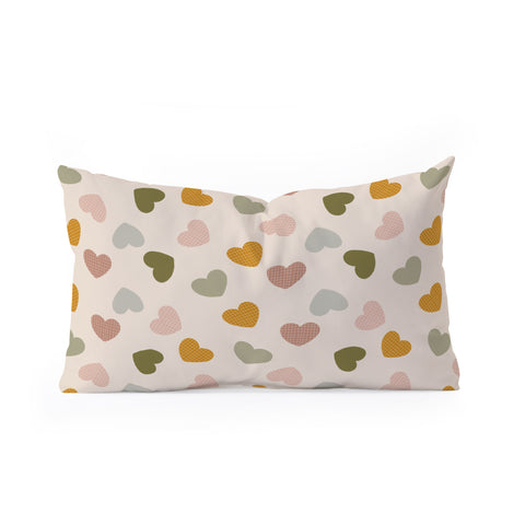 Hello Twiggs Muted Hearts Oblong Throw Pillow