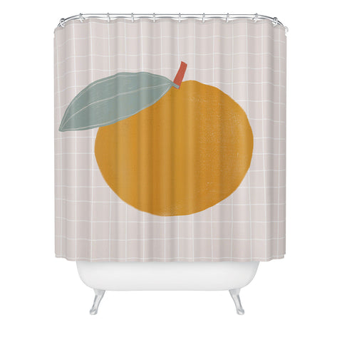 Hello Twiggs Orange Orange Shower Curtain