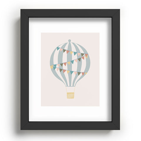 Hello Twiggs Pastel Blue Hot Air Balloon Recessed Framing Rectangle