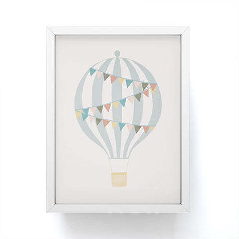 Hello Twiggs Pastel Blue Hot Air Balloon Framed Mini Art Print