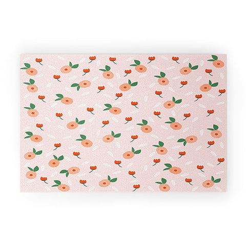 Hello Twiggs Peaches and Poppies Welcome Mat