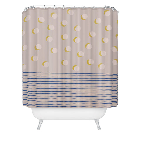 Hello Twiggs Pinecones and Stripes Shower Curtain
