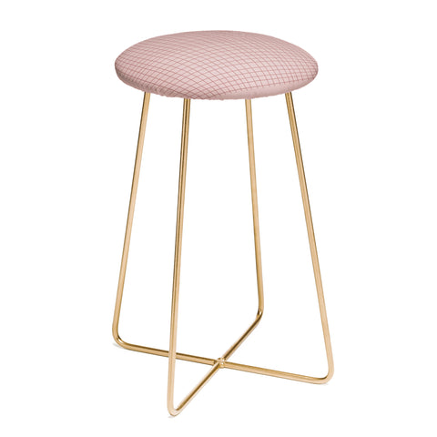 Hello Twiggs Pink Grid Counter Stool