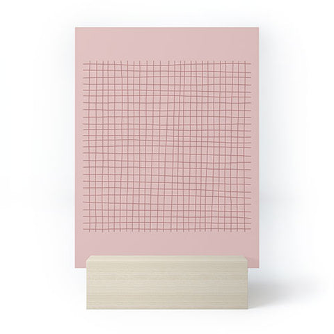 Hello Twiggs Pink Grid Mini Art Print