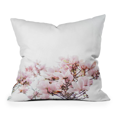Hello Twiggs Pink Magnolias Throw Pillow