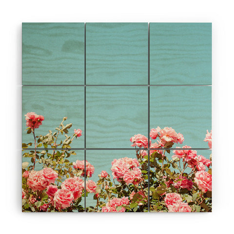 Hello Twiggs Roses are Pink Wood Wall Mural