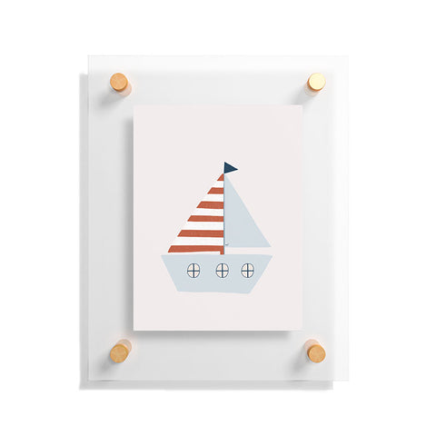 Hello Twiggs Sailing Boat Floating Acrylic Print