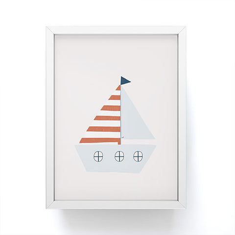 Hello Twiggs Sailing Boat Framed Mini Art Print