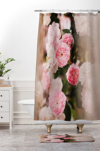 Hello Twiggs Soft Roses Shower Curtain And Mat
