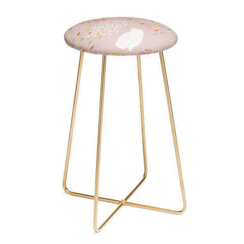 Hello Twiggs Spring Abstract Watercolor Counter Stool