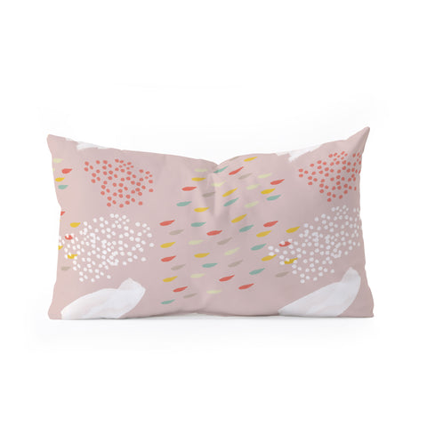 Hello Twiggs Spring Abstract Watercolor Oblong Throw Pillow