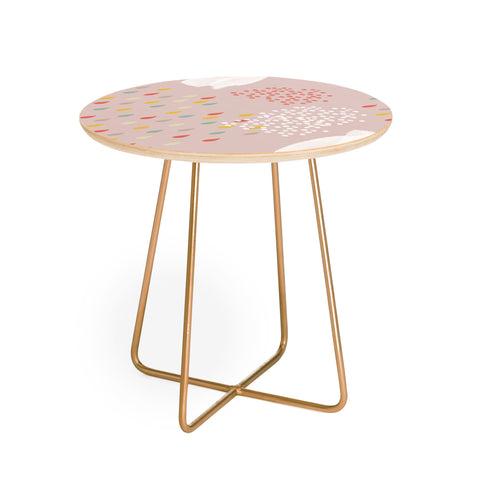 Hello Twiggs Spring Abstract Watercolor Round Side Table