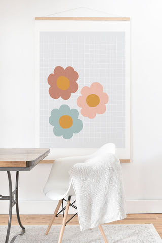 Hello Twiggs Spring Floral Grid Art Print And Hanger