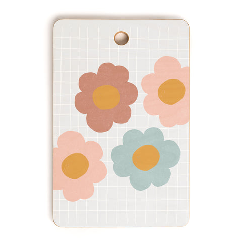 Hello Twiggs Spring Floral Grid Cutting Board Rectangle