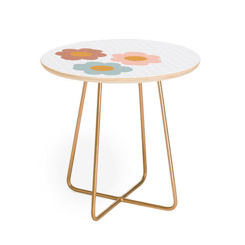 Hello Twiggs Spring Floral Grid Round Side Table