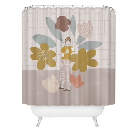 Hello Twiggs Spring Girl Shower Curtain