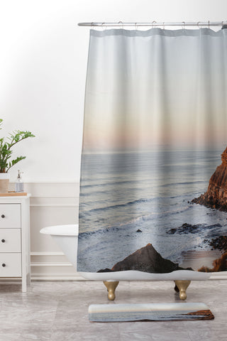 Hello Twiggs Sunset at the Beach Shower Curtain And Mat