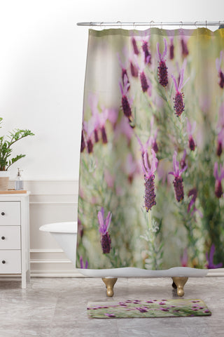 Hello Twiggs Sunset Lavender Shower Curtain And Mat