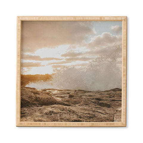 Hello Twiggs Sunset Rough Waves Framed Wall Art