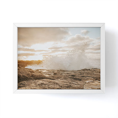 Hello Twiggs Sunset Rough Waves Framed Mini Art Print