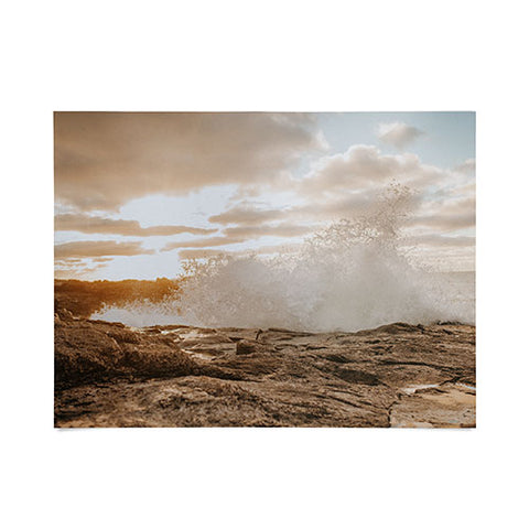 Hello Twiggs Sunset Rough Waves Poster