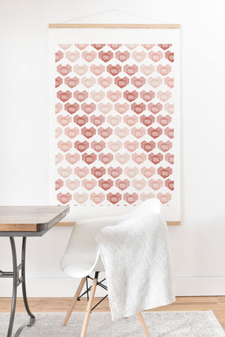 Hello Twiggs Terracotta Hearts Art Print And Hanger