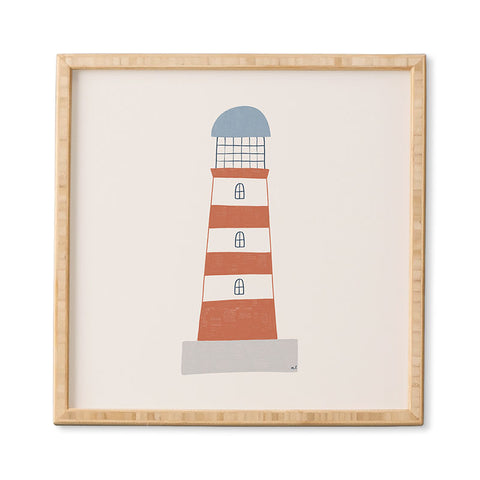 Hello Twiggs The Red Stripes Lighthouse Framed Wall Art