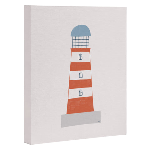 Hello Twiggs The Red Stripes Lighthouse Art Canvas