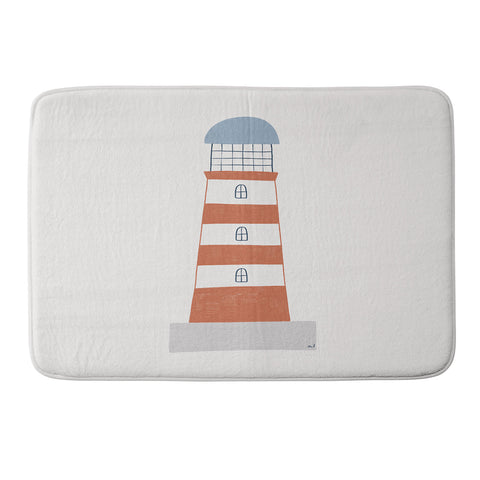 Hello Twiggs The Red Stripes Lighthouse Memory Foam Bath Mat