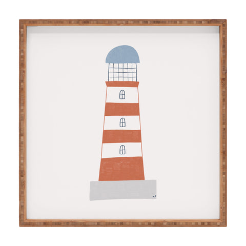 Hello Twiggs The Red Stripes Lighthouse Square Tray