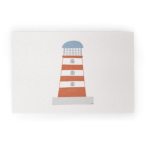 Hello Twiggs The Red Stripes Lighthouse Welcome Mat