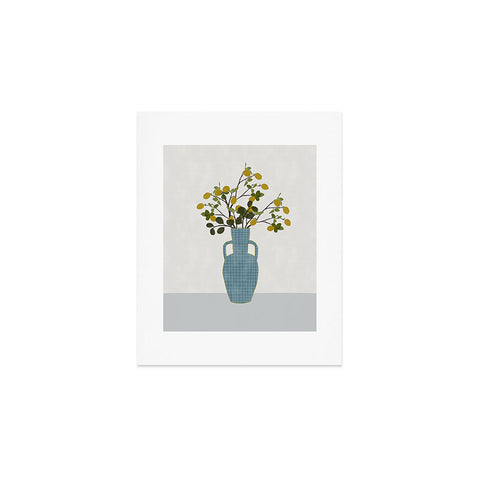 Hello Twiggs Vase with Lemon Tree Branches Art Print