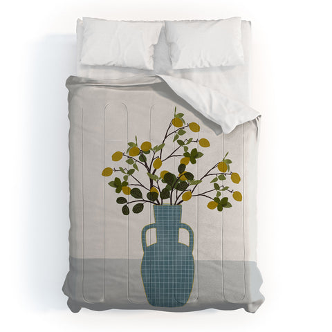 Hello Twiggs Vase with Lemon Tree Branches Comforter