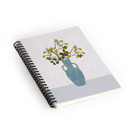 Hello Twiggs Vase with Lemon Tree Branches Spiral Notebook