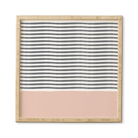 Hello Twiggs Watercolor Stripes Blush Framed Wall Art