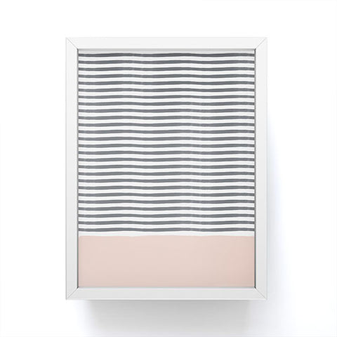 Hello Twiggs Watercolor Stripes Blush Framed Mini Art Print